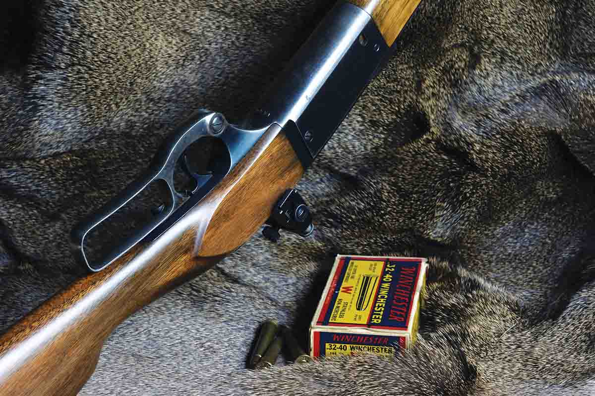 This Savage Model 1899 was custom built as an offhand target rifle in .32-40 around 1916. The .32-40 was still the premier  offhand target cartridge, even after the  advent of smokeless powder in the 1890s.